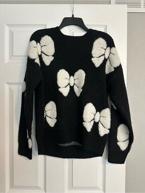 Fable Black Sweater with White Bows